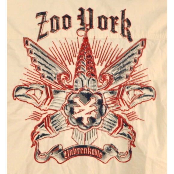 RARE Vintage Zoo York Button Down Long Sleeve Shirt Embroidered Men's M - Picture 3 of 7